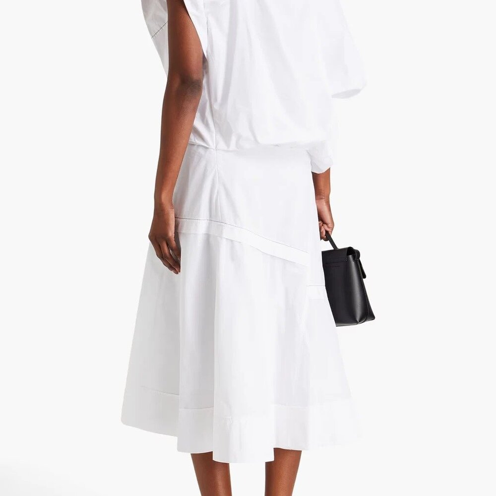 NWT 3.1 PHILLIP LIM One-shoulder ruffled poplin midi dress white sz 4 $750 - Picture 2 of 6